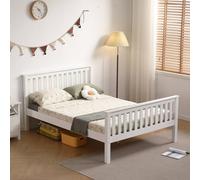 Amani Solid Pine Devon Style Wooden Bed Frame in White in Soft White | Size: Small Double Amani Soft White Small Double