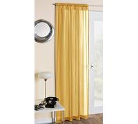 Amania Trading Ltd 1 Single Plain Voile Curtain Panel Net Slot Top Header - MUSTARD - 48" (122cm) - Drop Size Ian's Emporium