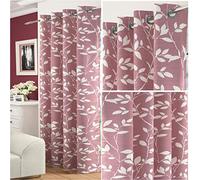 Amania Trading Ltd 1 x LAURAL Leaf Floral Voile Net Curtain Eyelet Single Panel BLUSH 48" (122cm) Drop