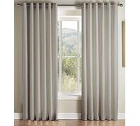 Amania Trading Ltd One Pair Of TRULIVING Stellar Grey Eyelet Ring Top Header Lined Curtains - 90" W x 90" D