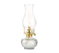 amanigo Large Oil Lamp for Indoors - Antique Paraffin Lamp Transparent Glass Oil Lamp with Glass Chimney Desktop Kerosene Lamp Oil for Kitchen
