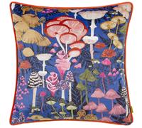 Amanita Abstract Mushroom Velvet Piped Cushion Furn Cobalt 43cm x 43cm