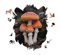 Amanita Caesarea Personalized Jigsaw Puzzles, 141 Pcs Wooden Jigsaw Puzzle Tiger Head Shape Puzzle Gift