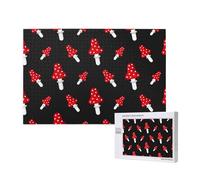 Amanita Mushroom Pattern,1000 Pieces Wooden Jigsaw Family Game Jigsaw Puzzles for Adults Teens Home Decor