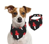 Amanita Mushroom Pattern,Dog Bandanas Cotton Pet Scarf Adjustable Bibs for Pet,L
