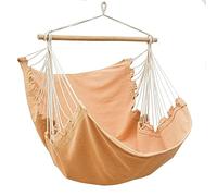 AMANKA XL Outdoor Hammock Chair 155x125 cm - Hanging Swing up to 100 kg - Garden Lounger with Wooden Bar - Indoor Relaxing Seat for Bedrooms - Swinging Relax Pod for Patio, Porch, Balcony & Camping