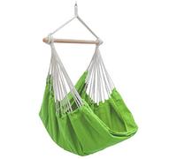 AMANKA XXL Outdoor Hammock Chair 185x130 cm - 2 Seater Hanging Swing up to 150 kg - Garden Lounger with Wooden Bar - Indoor Relaxing Seat for Bedrooms - Swinging Relax Pod for Patio, Balcony & Camping