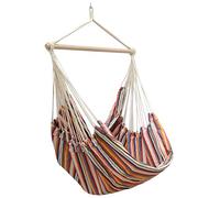 AMANKA XXL Outdoor Hammock Chair 185x130 cm - 2 Seater Hanging Swing up to 150 kg - Garden Lounger with Wooden Bar - Indoor Relaxing Seat for Bedrooms - Swinging Relax Pod for Patio, Balcony & Camping