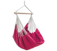 AMANKA XXL Outdoor Hammock Chair 185x130 cm - 2 Seater Hanging Swing up to 150 kg - Garden Lounger with Wooden Bar - Indoor Relaxing Seat for Bedrooms - Swinging Relax Pod for Patio, Balcony & Camping