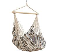 AMANKA XXL Outdoor Hammock Chair 185x130 cm - 2 Seater Hanging Swing up to 150 kg - Garden Lounger with Wooden Bar - Indoor Relaxing Seat for Bedrooms - Swinging Relax Pod for Patio, Balcony & Camping