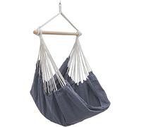 AMANKA XXL Outdoor Hammock Chair 185x130 cm - 2 Seater Hanging Swing up to 150 kg - Garden Lounger with Wooden Bar - Indoor Relaxing Seat for Bedrooms - Swinging Relax Pod for Patio, Balcony & Camping