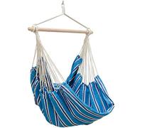 AMANKA XXL Outdoor Hammock Chair 185x130 cm - 2 Seater Hanging Swing up to 150 kg - Garden Lounger with Wooden Bar - Indoor Relaxing Seat for Bedrooms - Swinging Relax Pod for Patio, Balcony & Camping