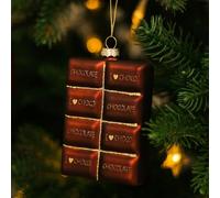 Amanman Glass Christmas Ornaments 2024, Blown Glass Chocolate Ornaments for Christmas Tree, Food Ornaments Christmas Tree Decorations