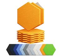 Amantech 12 Pack Acoustic Panels Self Adhesive Sound Proof Foam,High Density Sound Acoustic Foam Panel,12X10.23X0.4 Inch Hexagon Wall Panels in Home,Office,Reccording Room,Studio(Orange)