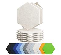 Amantech 12 Pack Acoustic Panels Self Adhesive Sound Proof Foam, High Density Sound Acoustic Foam Panel, 12X10.23X0.4 Inch Hexagon Wall Panels in Home,Office,Reccording Room,Studio(Beige)