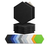 Amantech 12 Pack Acoustic Panels Self Adhesive Sound Proof Foam, High Density Sound Acoustic Foam Panel, 12X10.23X0.4 Inch Hexagon Wall Panels in Home,Office,Reccording Room,Studio(Black)