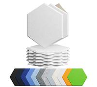 Amantech 12 Pack Acoustic Panels Self Adhesive Sound Proof Foam, High Density Sound Acoustic Foam Panel, 12X10.23X0.4 Inch Hexagon Wall Panels in Home,Office,Reccording Room,Studio(Snow White)