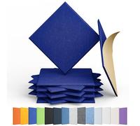 Amantech 12 Pack Acoustic Panels Self Adhesive Sound Proof Foam, High Density Sound Acoustic Panel, 11.8X11.8X0.4 Inch Square Panels in Home, Office, Reccording Room, Studio,and more(Telecom Blue)