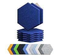 Amantech 12 Pack Acoustic Panels Self Adhesive Sound Proof Foam, High Density Sound Acoustic Panel, 12X10.23X0.4 Inch Hexagon Panels in Home, Office, Reccording Room, Studio,and more(Telecom Blue)