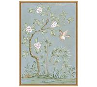 Amanti Art Framed Canvas Wall Art 23x16 Spring Flower Mural II Blue by Julia Purinton, Framed Wall Art Canvas, Flowers Artwork, Modern Contemporary Decor, Medium Painting for Living Room, Bedroom