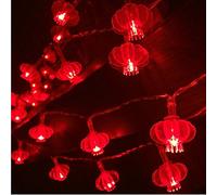 Amants01 33ft/10M 80 LED Red Lanterns String Lights Battery Operated Fairy String Lights Wedding, Chinese New Year,Spring Festival,Party Decoration,Christmas.