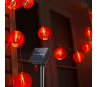 Amants01 Solar Red Lantern String Lights Solar Powered Hanging Lanterns String Lights 21.3 ft 30 LEDs for Chinese New Year,Spring Festival,Wedding,Party Decoration,Christmas.