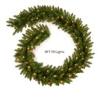 Amaoasis Christmas Garland Prelit 9 Ft with 70 Led Lights, Battery Operated Christmas Decor for Mantle/Stair/Indoor/Outdoor Xmas Garland Green, G1002A(0.34)
