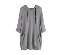 Amaon Prime History Of My Orders Hoodies for Women UK Loose Lightweight Tunic Hooded Sweatshirts Oversized Long Pullover Tops with Pockets Plain Casual Longline Sweaters Jumper Today 2024 Fall Grey