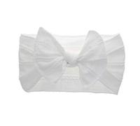 Amaone Baby Headbands For Girls Bow Turban Newborn Hair Band Cute Infants Headdress For Weddings Christening Photography Props Hair Accessories Headwear(White)