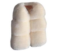 Amaone Girls Boys Gilet, Winter Baby Cute Faux Fur Jackets Infant Thick Warm Soft Waistcoat Toddler Clothes Vests Coat For 18Months-7Years Old(Beige,4years old)