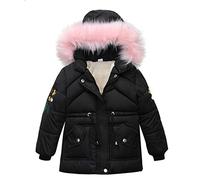 Amaone Kids Outwear for 2-7 Years Boy Girls Solid Color Winter Warm Thick Hoodie Parka Coats Toddler Infant Baby Kids Zip Jacket Outwear with Fur Hood