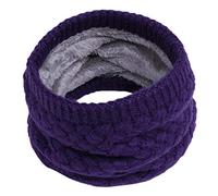 Amaone Kids Warmer Snood Collar Scarf 3-15 Years Old Warm Knitted Solid Color Unisex Baby Cute O Ring Collar Neckerchiefs（Purple）