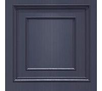 Amara Panel Vinyl Wallpaper Dark Blue - Wood Panel - Belgravia 7375