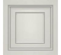 Amara Panel Vinyl Wallpaper Off White/Silver Belgravia 7388