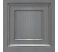 Amara Panel Vinyl Wallpaper Silver - Wood Panel - Belgravia 7374