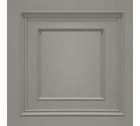 Amara Wood Panel Vinyl Textured Wallpaper Belgravia Silver One Size