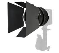 Amaran Mini Fresnel Bowens Mount Attachment for Ray 60c/120c COB Light - 4.7inch (12cm),15-30° Adjustable Beam, 6x Output Boost, 42,600 Lux, with 4-leaf Mini Barn Doors for Portrait/Video/Film Product