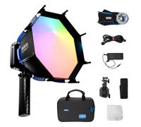 Amaran Ray 60c 60W Ultra-Compact RGB Video Light - 3910 Lux,CRI 95+,CCT1,800K-20,000K,APP Control with Octa Dome 30cm Softbox for Professional Studio/Streaming/On-Location Lighting