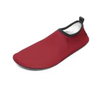 Amaranth Red Water Shoes for Men Women, Lightweight Stretch Swim Shoes with Anti-Slip Rubber Sole, Quick-Dry Aqua Socks for Pool, Beach, Surfing, Style, 12 Women/12 Men