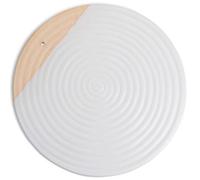 Amarcado Premium Ceramic Serving Platter, White - 12” Round - Dishwasher Safe, Oven Safe Appetizer Tray for Entertaining - Large Charcuterie Cheese Board Serving Dish Gift - Pizza Stone
