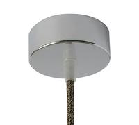 AMARCORDS - Metal Ceiling Rose, Color Chrome, lamp Ceiling Canopy Complete with Cable clamp Accessories, Screws and Ceiling Bracket. Diameter 77mm Height 26mm