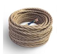 Amarcords - textile electric cable JUTA color, braided, jute, 3 meters, with grounding 3x1,50mm - Wire coated in colored vintage fabric for chandeliers and lamps applique lampshades.