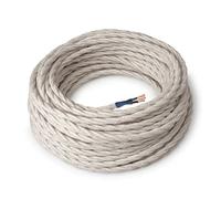 Amarcords - Textile electric cable LABRADOR color, braided, linen, 10 meters, grounded 3x0,75mm - Wire coated in colored vintage fabric chandelier lamp sconces and lampshades.