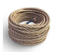 Amarcords - Textile Electrical Wire color JUTA braided jute 5 meters to 2 conductors 2x075 - Wire coated in colored vintage fabric for chandeliers and lamps applique lampshades.