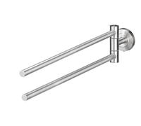 AMARE 2-Arm Towel Rail | Silver | Drilling or Gluing | Towel Holder for Towels and Guest Towels | Stainless Steel Towel Hook | Towel Dispenser Size 48 x 8 x 5.5 cm