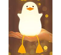 Amaredom Children's Duck Night Light - 2 Color Modes, Rechargeable LED, 20 Minute Timer, Touch Control, Washable BPA Free Silicone, Yellow