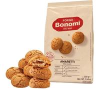 Amaretti Biscuits by Forno Bonomi - Almond-Flavored Italian Biscuits for Coffee, Tea, or Use in Classic Dessert Recipes 500 gram Pack