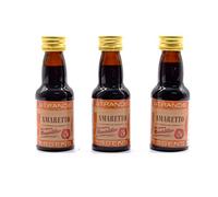 Amaretto Style Flavouring Essence 3 x 25ml - Alcohol Free Extract, Essence for Vodka, Flavouring