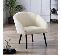 Amari Accent Chair - Ivory Boucle Fabric