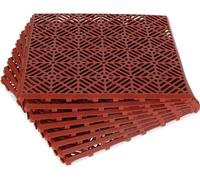 Amari Bargains Plastic Interlocking Garden Tiles - Anti Slip Decking Tiles - Non Slip Waterproof Deck Board - Outdoor Paving Lawn Grid - 30x30cm (Terracotta - 20x)